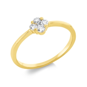 Ring aus 750 Gelbgold 4 Brillanten 0,17ct TW-SI 1 Brillant 0,02ct TW-SI B:5,3mm