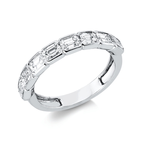 Ring aus 750 Weißgold 8 Diamanten Smaragd-Schliff 1,9ct TW-VSI B:3,9mm