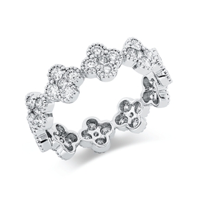 Ring aus 750 Gold Weißgold 50 Brillanten 1,22ct W-SI B:5,9mm