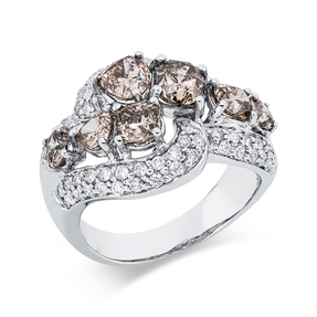 Ring aus 750 Gold Weißgold 71 Diamanten 3,05ct B:15mm