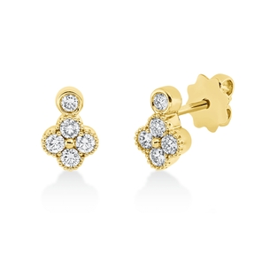 Ohrstecker aus 750 Gold Gelbgold 10 Diamanten 0,41ct TW-SI 9,3x6,4mm