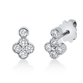 Ohrstecker aus 750 Gold Weißgold 10 Diamanten 0,41ct TW-SI 9,3x6,4mm