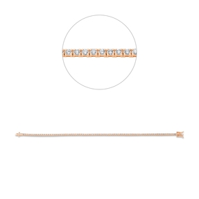 Armband aus 750 Gold Rotgold 82 Brillanten 1,31ct TW-SI B:1,7mm L:18cm