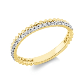 Ring aus 750 Gelbgold 25 Brillanten 0,15ct TW-SI B:2,6mm Fassung rhodiniert