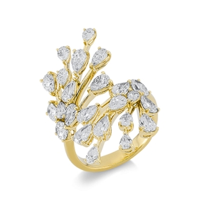 Ring aus 750 Gold Gelbgold 24 Diamanten 3,57ct TW-SI B:31,2mm