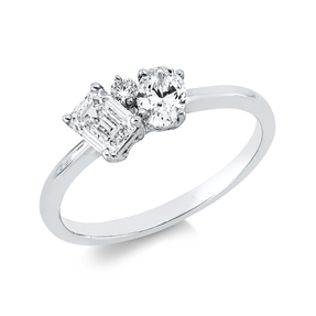 Ring aus 750 Gold Weißgold 3 Diamanten 0,83ct TW-SI B:6,1mm