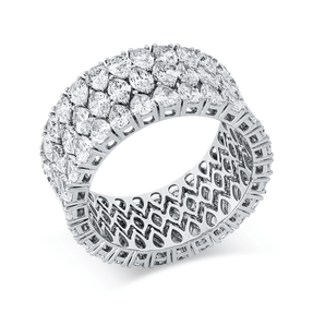 Ring aus 750 Gold Weißgold 81 Diamanten 6,86ct TW-SI B:9,5mm