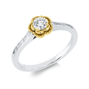 Ring aus 750 Gold weiß/rot 7 Diamanten 0,47ct B:6,6mm