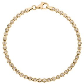 3,6mm Tennisarmband aus 333 Gold Gelbgold mit 45 Zirkonia 19cm Armschmuck