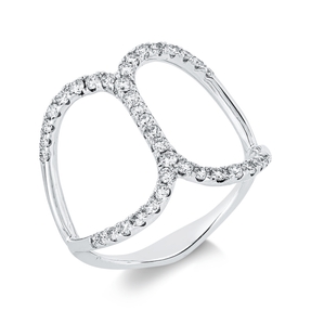 Ring aus 750 Gold Weißgold 39 Brillanten 0,42ct TW-SI/PI B:17,3mm