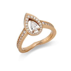 Ring aus 750 Gold Rotgold 35 Diamanten 0,49ct F-VSI B:12,5mm