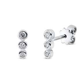 Ohrstecker aus 750 Gold Weißgold 6 Diamanten 0,13ct TW-SI 8,2x3mm Zarge