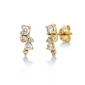 Ohrstecker aus 750 Gold Gelbgold 10 Diamanten 0,49ct TW-SI 11x4,6mm