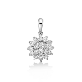 Anhänger aus 750 Gold Weißgold 19 Brillanten 0,67ct TW-PI 17,4x11mm mit Öse