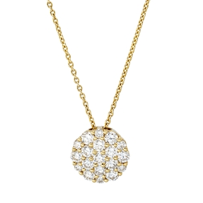 Collier aus 750 Gold Gelbgold 19 Diamanten 1,02ct TW-VSI/SI L:41cm