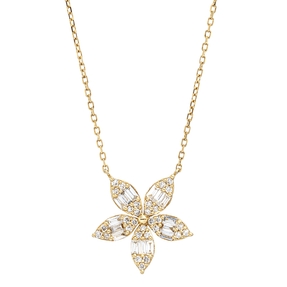Collier aus 750 Gold Gelbgold 45 Diamanten 0,36ct L:45,7cm