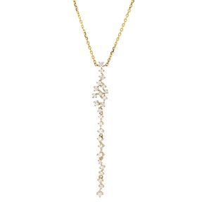 Collier aus 750 Gold Gelbgold 25 Brillanten 0,43ct TW-SI L:45cm