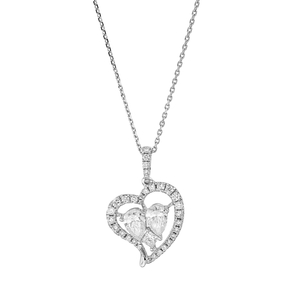 Collier aus 750 Gold Weißgold 32 Diamanten 0,81ct TW-SI L:45cm