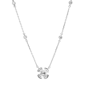 Collier aus 750 Gold Weißgold 16 Diamanten 0,36ct L:45,7cm