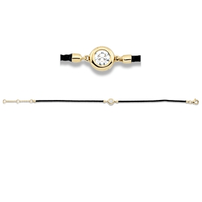 Armband aus 750 Gold Gelbgold Brillant 0,2ct TW-SI B:5,7mm L:17,8cm Zarge