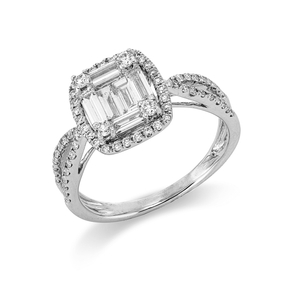 Ring aus 750 Gold Weißgold 72 Diamanten 0,94ct TW-SI B:10,8mm Ring aus 750 Gold Weißgold 72 Diamanten 0,94ct TW-SI B:10,8mm