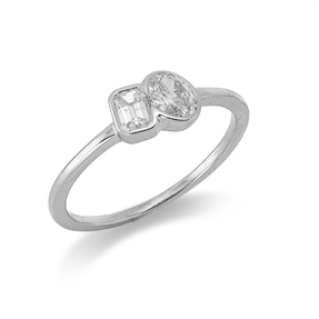 Ring aus 750 Gold Weißgold 2 Diamanten 0,55ct TW-SI B:5,7mm