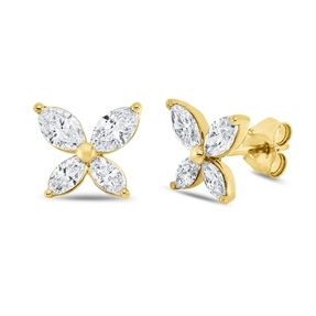 Ohrstecker aus 750 Gold Gelbgold 8 Diamanten 1,2ct TW-SI 8,2x9,6mm