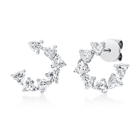 Ohrstecker aus 750 Weißgold 14 Diamanten Herz-Schliff 2,29ct TW-VVS 14x13,3mm