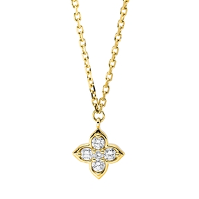 Collier aus 750 Gold Gelbgold 5 Brillanten 0,18ct TW-SI L:45,7cm