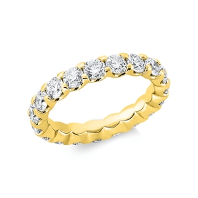 Memoire Ring aus 750 Gold Gelbgold 19 Brillanten 3,8ct TW-SI B:4,5mm