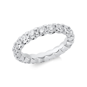 Memoire Ring aus 750 Gold Weißgold 19 Brillanten 3,8ct TW-SI B:4,5mm