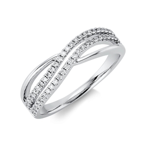 Ring aus 750 Gold Weißgold 54 Brillanten 0,22ct TW-SI B:5,3mm