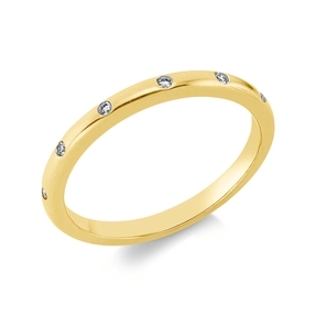 Ring aus 750 Gold Gelbgold 6 Brillanten 0,05ct TW-SI B:1,9mm