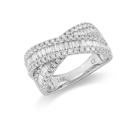 Ring aus 750 Gold Weißgold 131 Diamanten 1,57ct TW-SI B:10,1mm