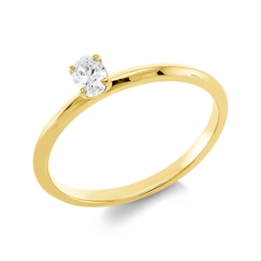 Solitaire Ring aus 750 Gelbgold Diamant Oval-Schliff 0,22ct TW-SI B:4,5mm