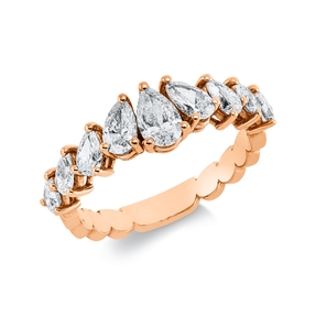 Ring aus 750 Gold Rotgold 9 Diamanten 1,35ct F-SI H:6,3mm