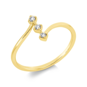 Ring aus 750 Gold Gelbgold 3 Brillanten 0,06ct TW-SI B:8,8mm
