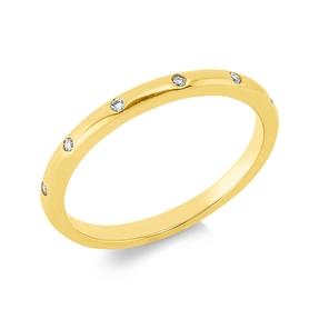 Ring aus 750 Gold Gelbgold 6 Brillanten 0,05ct TW-SI B:12,2mm