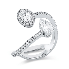 Ring aus 750 Gold Weißgold 51 Diamanten 0,91ct F-VSI/SI B:14,7mm