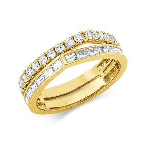 Ring aus 750 Gold Gelbgold 36 Diamanten 0,99ct TW-SI B:5mm