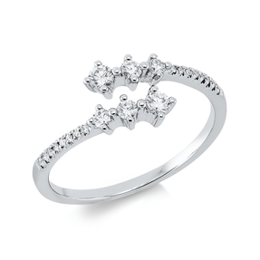Ring aus 750 Gold Weißgold 22 Brillanten 0,25ct W-SI B:7,3mm
