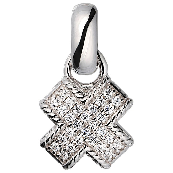 Anhänger aus 925 Silber mit 28 Zirkonia gekreuzt