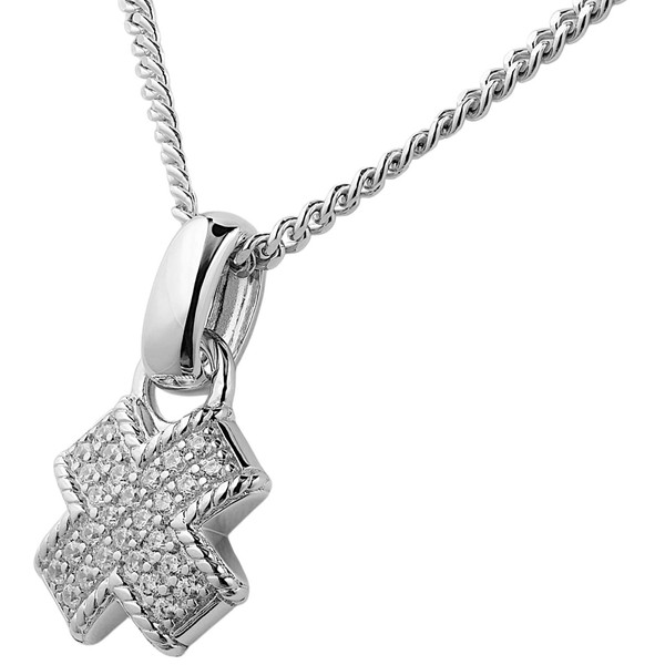 Anhänger aus 925 Silber mit 28 Zirkonia gekreuzt