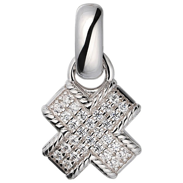 Anhänger aus 925 Silber mit 28 Zirkonia gekreuzt