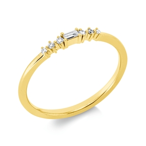 Ring aus 750 Gold Gelbgold 7 Diamanten 0,07ct TW-SI B:1,9mm