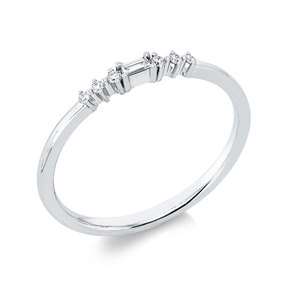 Ring aus 750 Gold Weißgold 7 Diamanten 0,07ct TW-SI B:1,9mm
