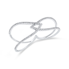 Ring aus 750 Gold Weißgold 90 Brillanten 0,65ct TW-SI B:18mm