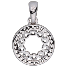 Kleiner Anhänger rund aus 925 Silber rhodiniert mit 36 Zirkonia Ø 10,7mm