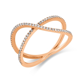 Ring aus 750 Gold Rotgold 71 Brillanten 0,21ct TW-SI B:7,5mm