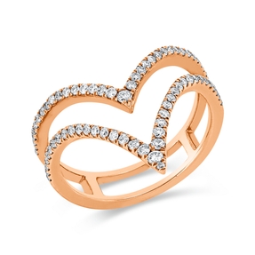 Ring aus 750 Gold Rotgold 73 Brillanten 0,36ct TW-PI B:16mm